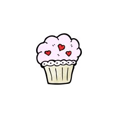 cartoon cupcake N238