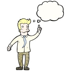 cartoon man with thought bubble N96