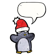 cartoon penguin wearing hat N4