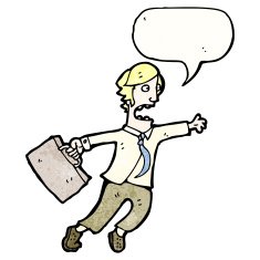 cartoon rushing businessman N10