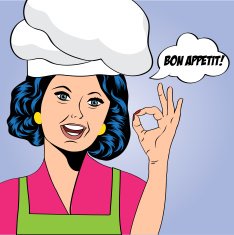 pop art woman cook N10