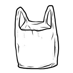 plastic bag cartoon hand drawn