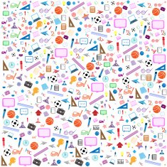 seamless pattern with colorful school icons N13