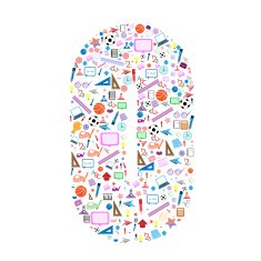 colorful school number background with media icons N5