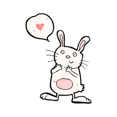 cartoon rabbit with love heart N10