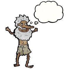 cartoon old hermit man N2