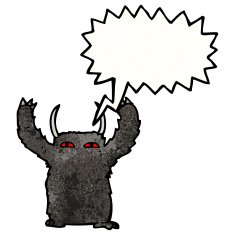 hairy monster cartoon N14