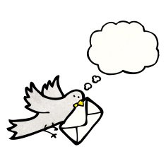 cartoon pigeon with letter N3