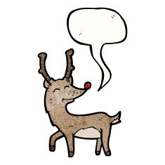 cartoon reindeer with speech bubble N25