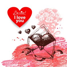 Valentine's Day vintage background N6