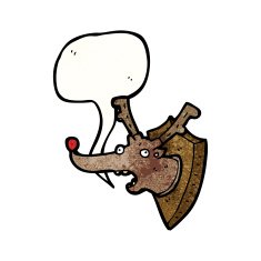 stuffed christmas reindeer head cartoon N3