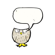 hooting little owl cartoon N6