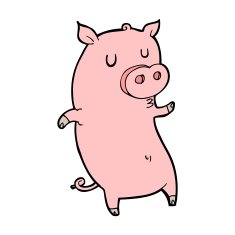 Funny cartoon pig N15