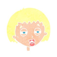 cartoon woman narrowing eyes N13