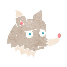 cartoon unhappy wolf N4