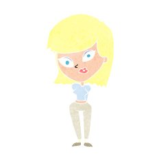 cartoon confused woman N172