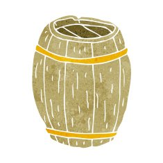 cartoon wooden barrel N10