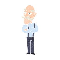 cartoon bored old man N27
