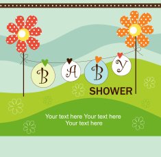 Baby shower card N247