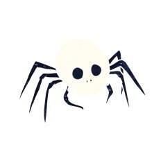 cartoon spooky halloween skull spider N13