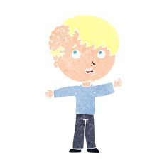 cartoon boy with growth on head N59