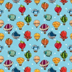 seamless Hot air balloon pattern N3