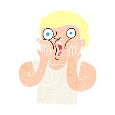 cartoon shocked gym man N29