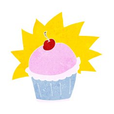 cartoon cupcake N239