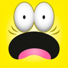 Vector Cute Cartoon Yellow Astonished Face