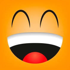 Vector Cute Cartoon Orange Laughing Face N2