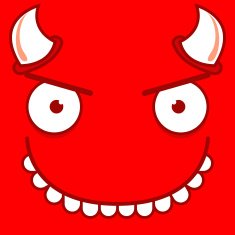 Vector Cute Cartoon Devil Smiling Face