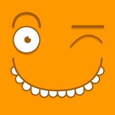 Vector Cute Cartoon Orange Winking Face