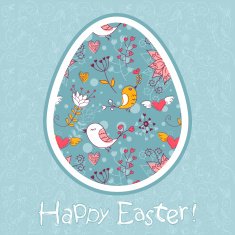 Easter egg cute floral card