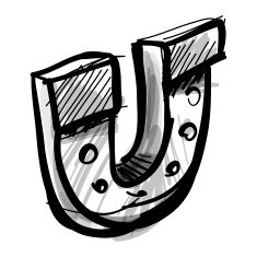 Lucky horseshoe cartoon icon