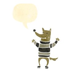 retro cartoon french dog