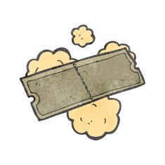 retro cartoon movie ticket N3