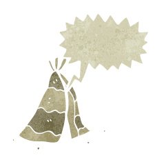 retro cartoon tepee