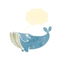 retro cartoon whale N6