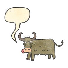 retro cartoon yak