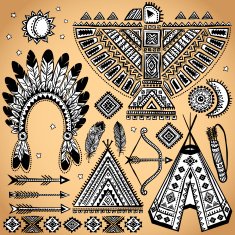 Vintage set of native American symbols N2