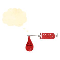 retro cartoon blood needle