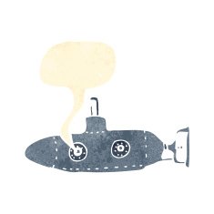 retro cartoon submarine N2