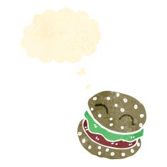 retro cartoon burger N2