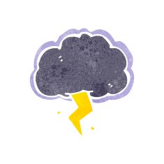 retro cartoon stormcloud symbol