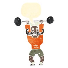 retro cartoon circus strong man