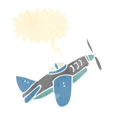 retro cartoon airplane