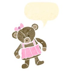 retro cartoon teddy bear N5