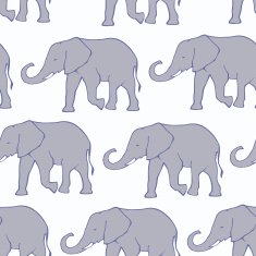 Seamless pattern with hand drawn silhouette elephants N15