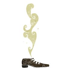retro cartoon smelly shoe