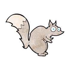funny startled squirrel cartoon N14
